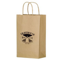 Natural Kraft Paper Shopper Bag (10"x5"x13") - Flexo Ink